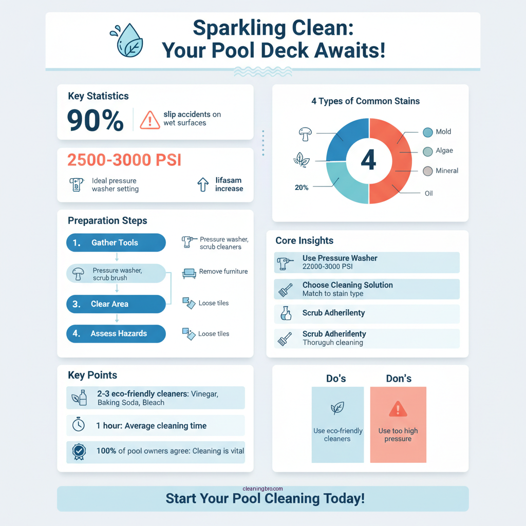 how to clean cement around pool - Data Infographic and Statistics
