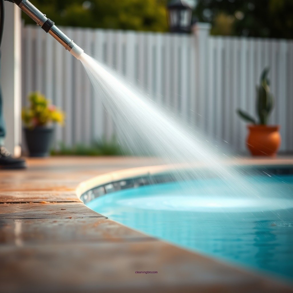 Using a Pressure Washer - how to clean cement around pool