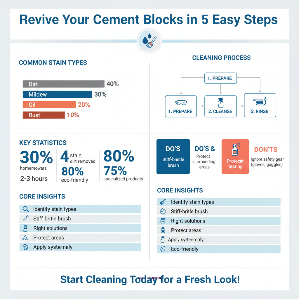 how to clean cement blocks - Data Infographic and Statistics