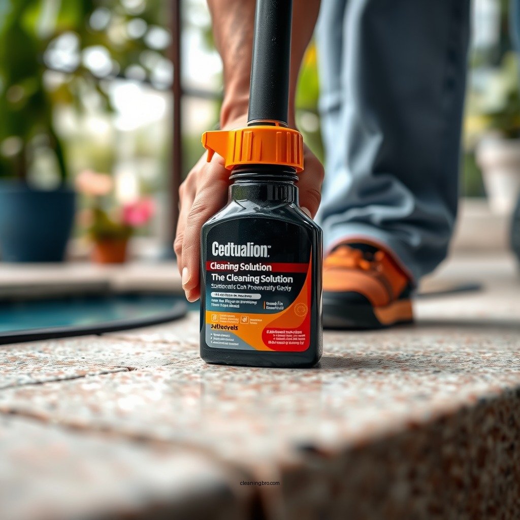 Apply the Cleaning Solution - how to clean cement pool deck