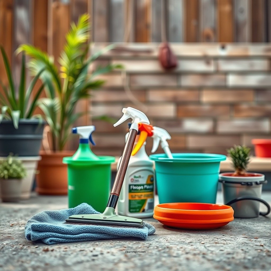 Gather Your Cleaning Supplies - how to clean cement pool deck