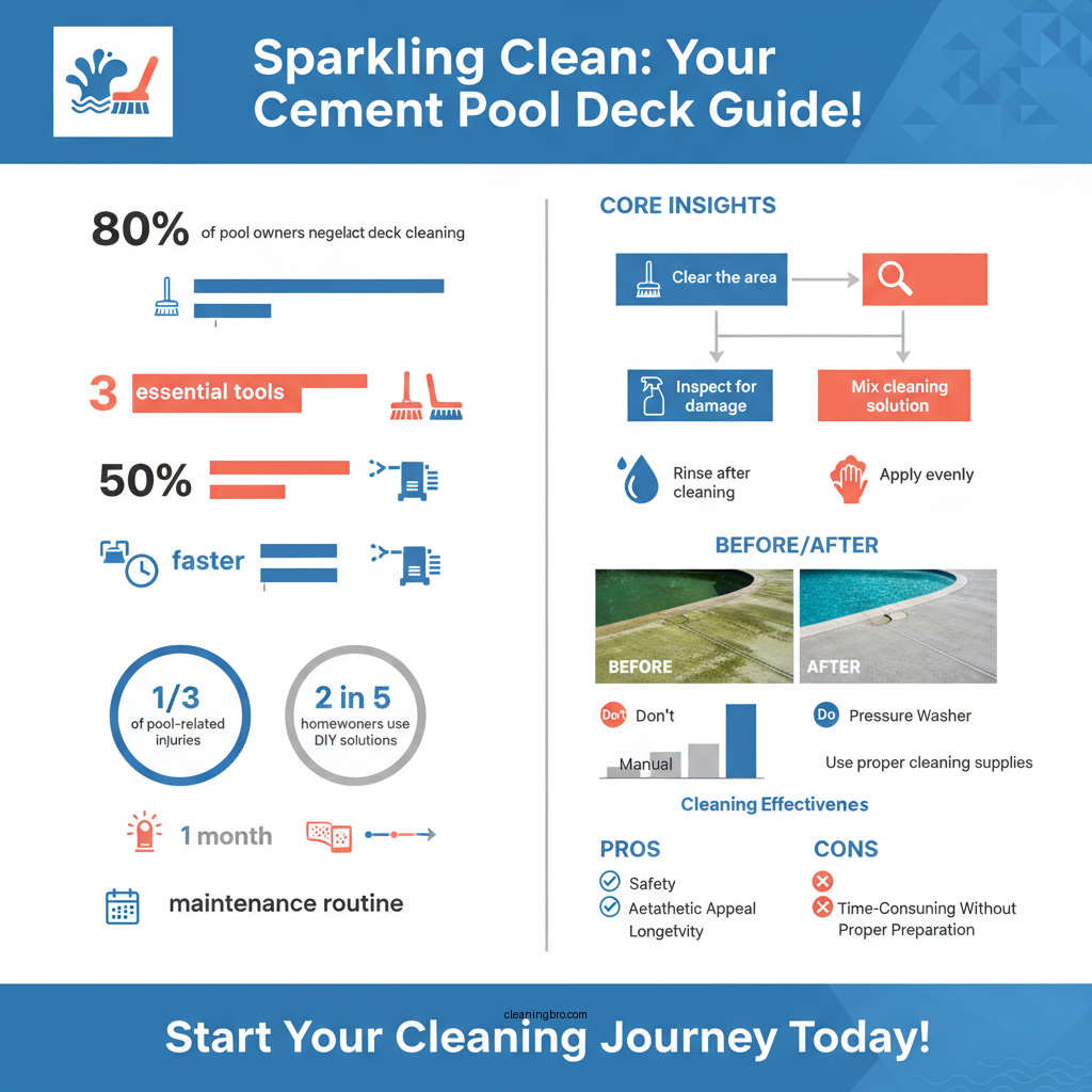 how to clean cement pool deck - Data Infographic and Statistics