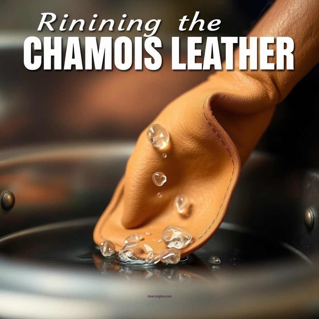 Rinsing the Chamois Leather - how to clean chamois leather