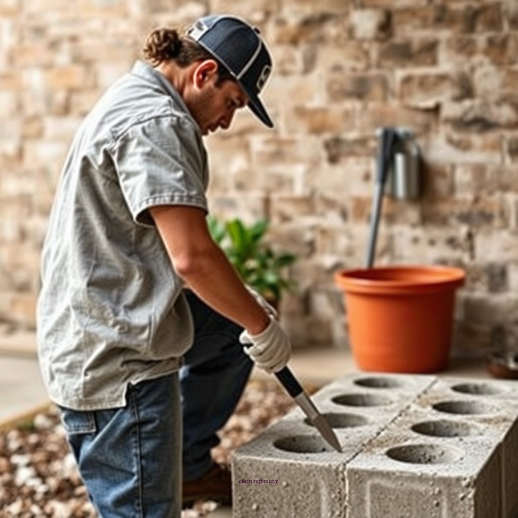 Preparing for Cleaning - how to clean cinder block