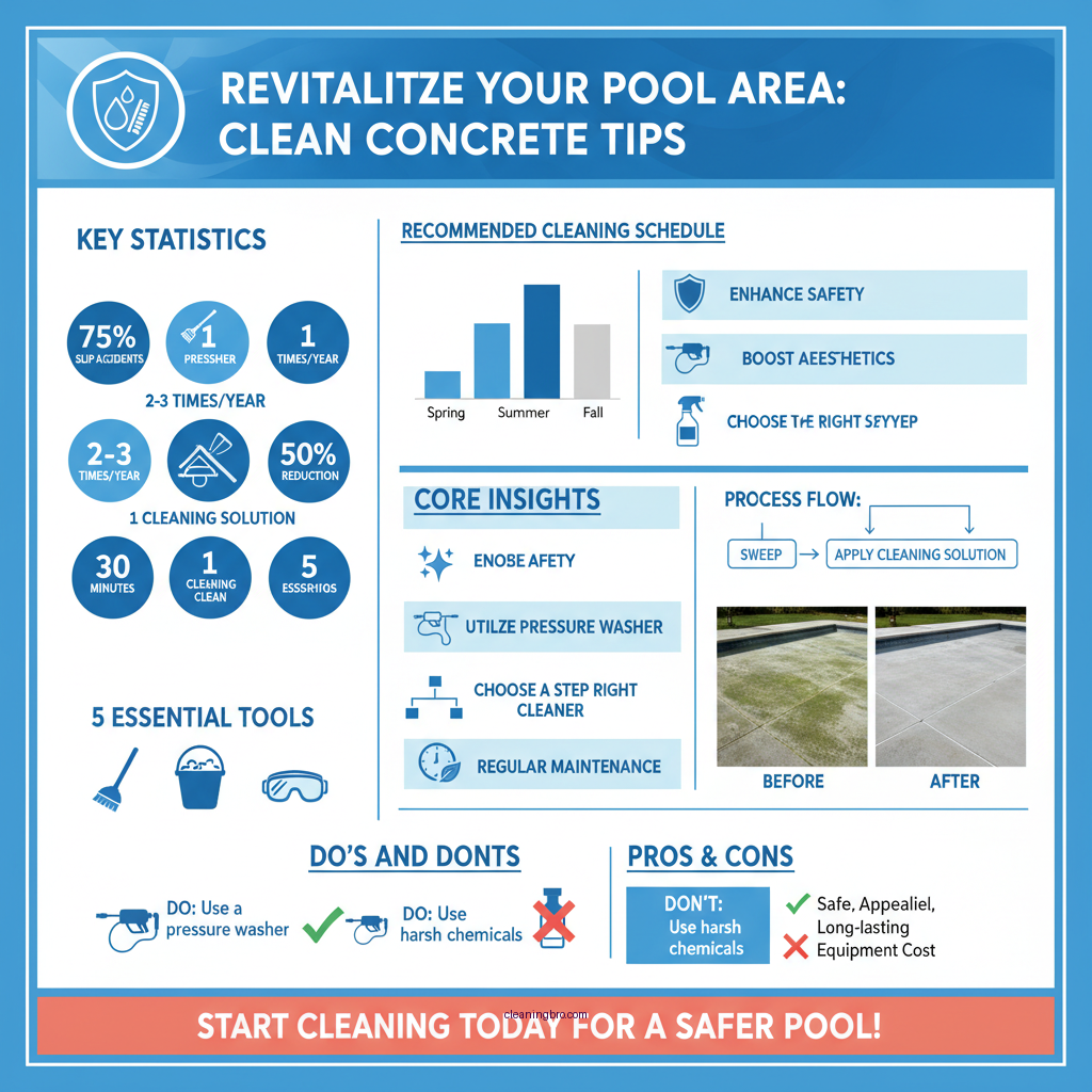 how to clean concrete around pool - Data Infographic and Statistics