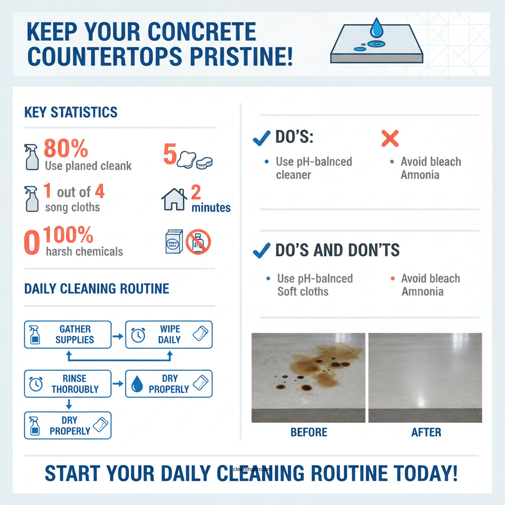 how to clean concrete countertops - Data Infographic and Statistics