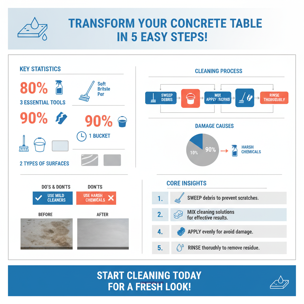 how to clean concrete table - Data Infographic and Statistics