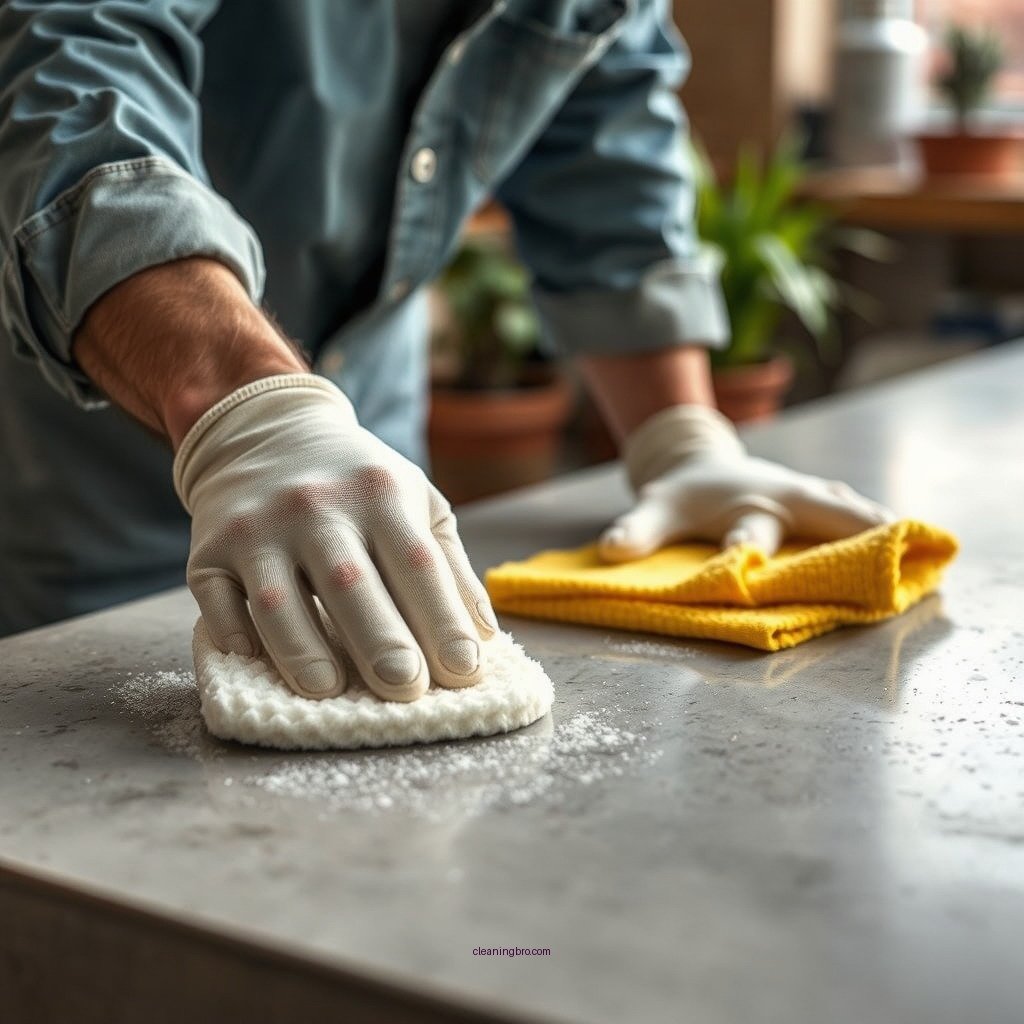 Step-by-Step Cleaning Process - how to clean concrete table