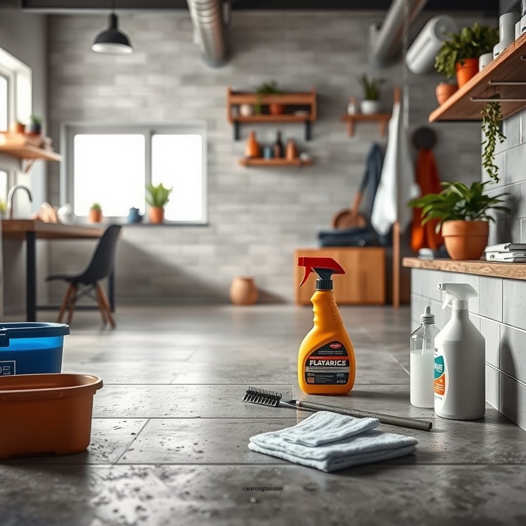 Gather Your Cleaning Supplies - how to clean concrete tiles