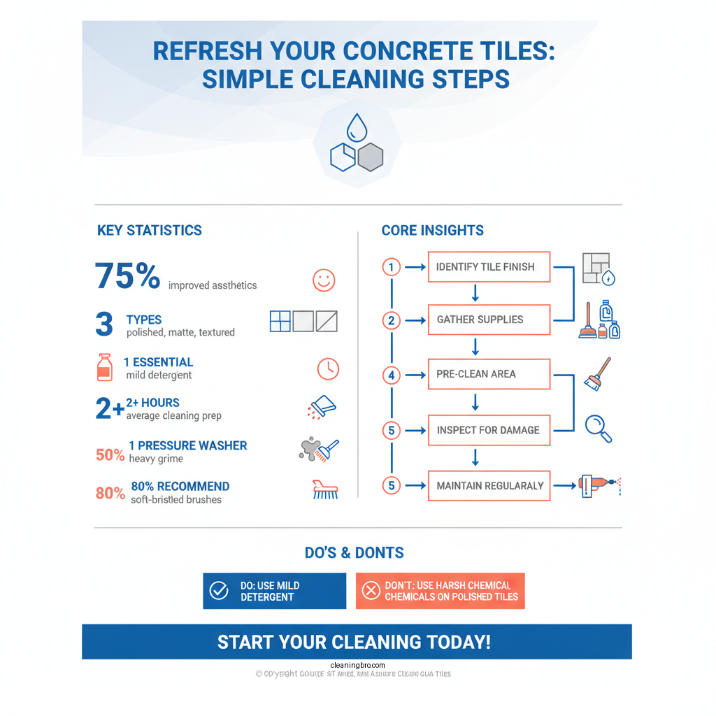 how to clean concrete tiles - Data Infographic and Statistics