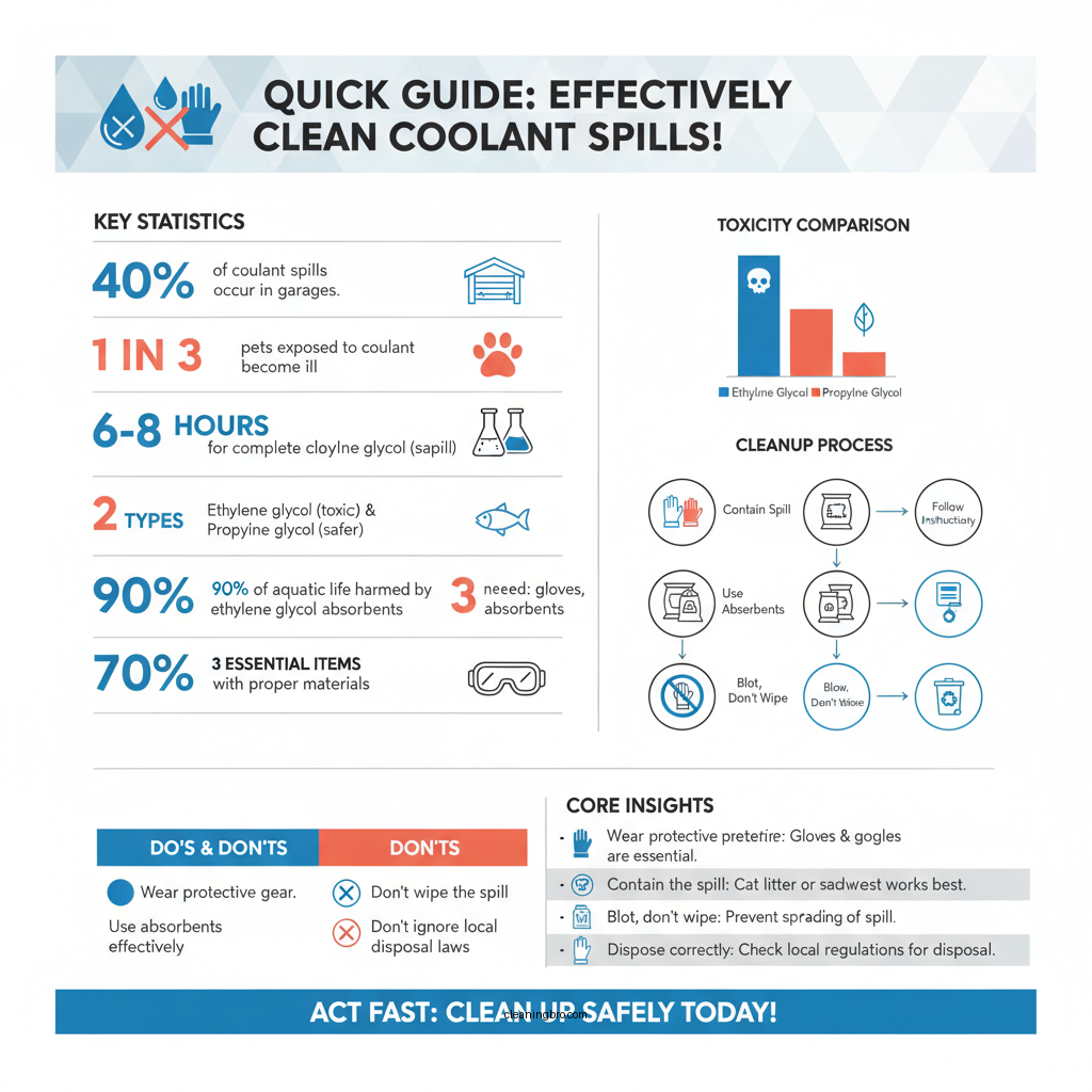 how to clean coolant spill - Data Infographic and Statistics