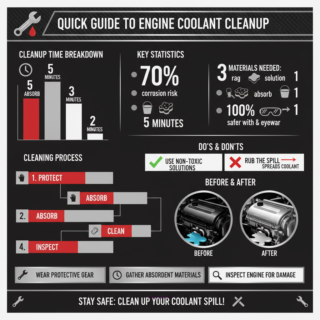 how to clean coolant spill on engine - Data Infographic and Statistics