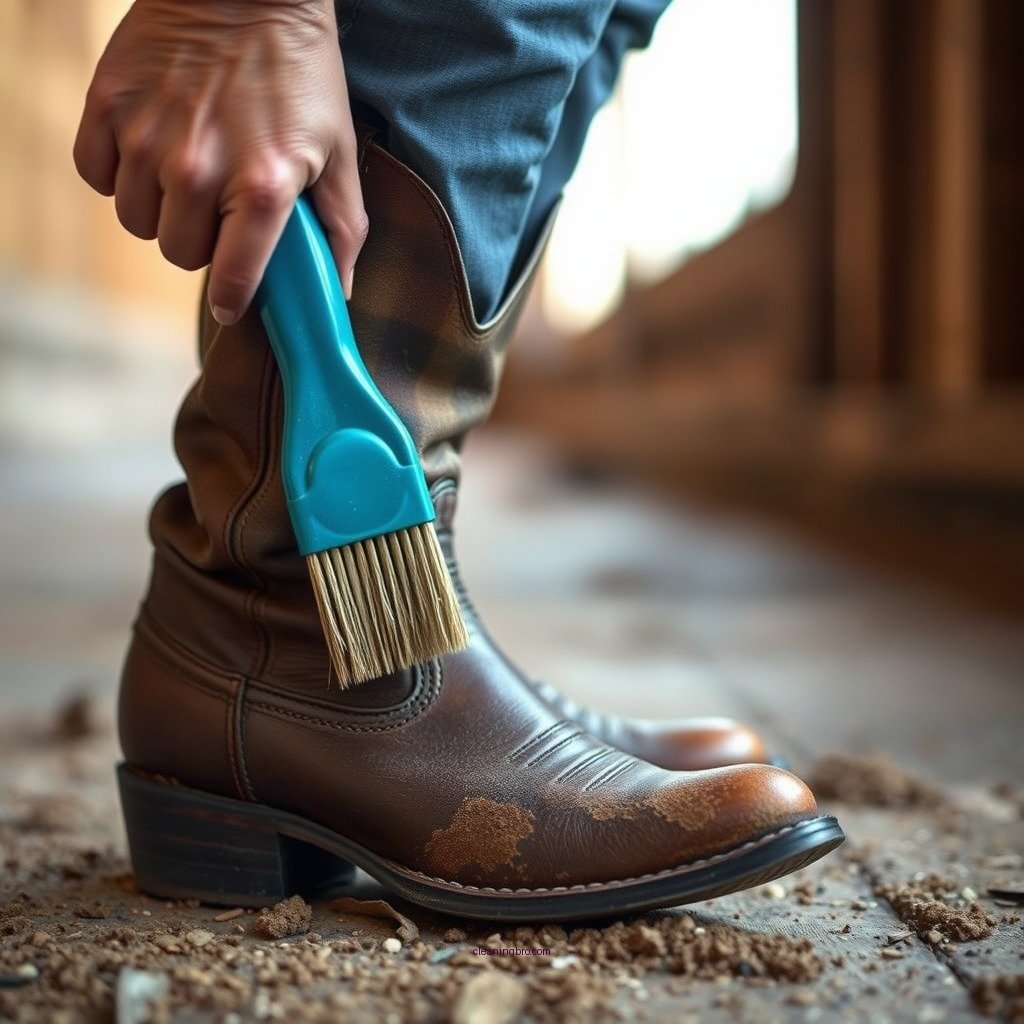 Brush Off Dirt and Debris - how to clean cowhide boots