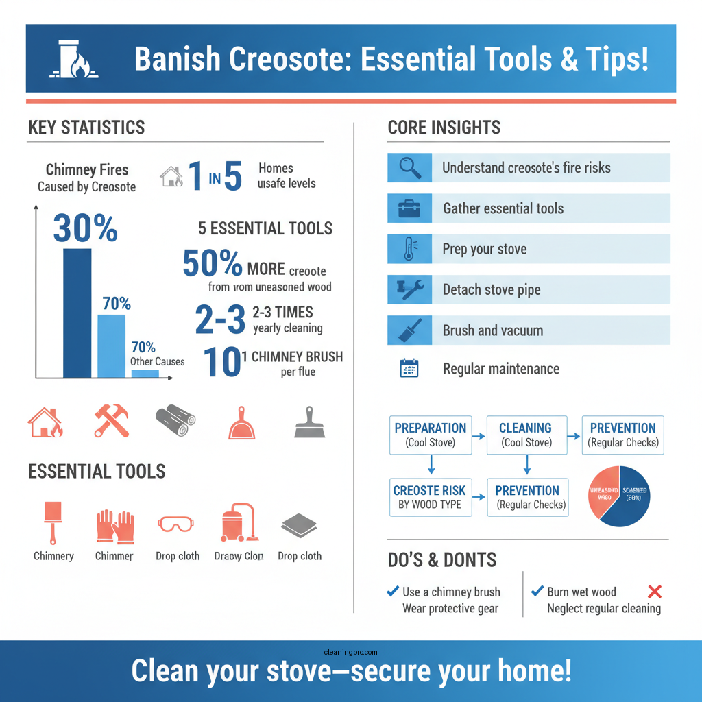 how to clean creosote from wood stove - Data Infographic and Statistics