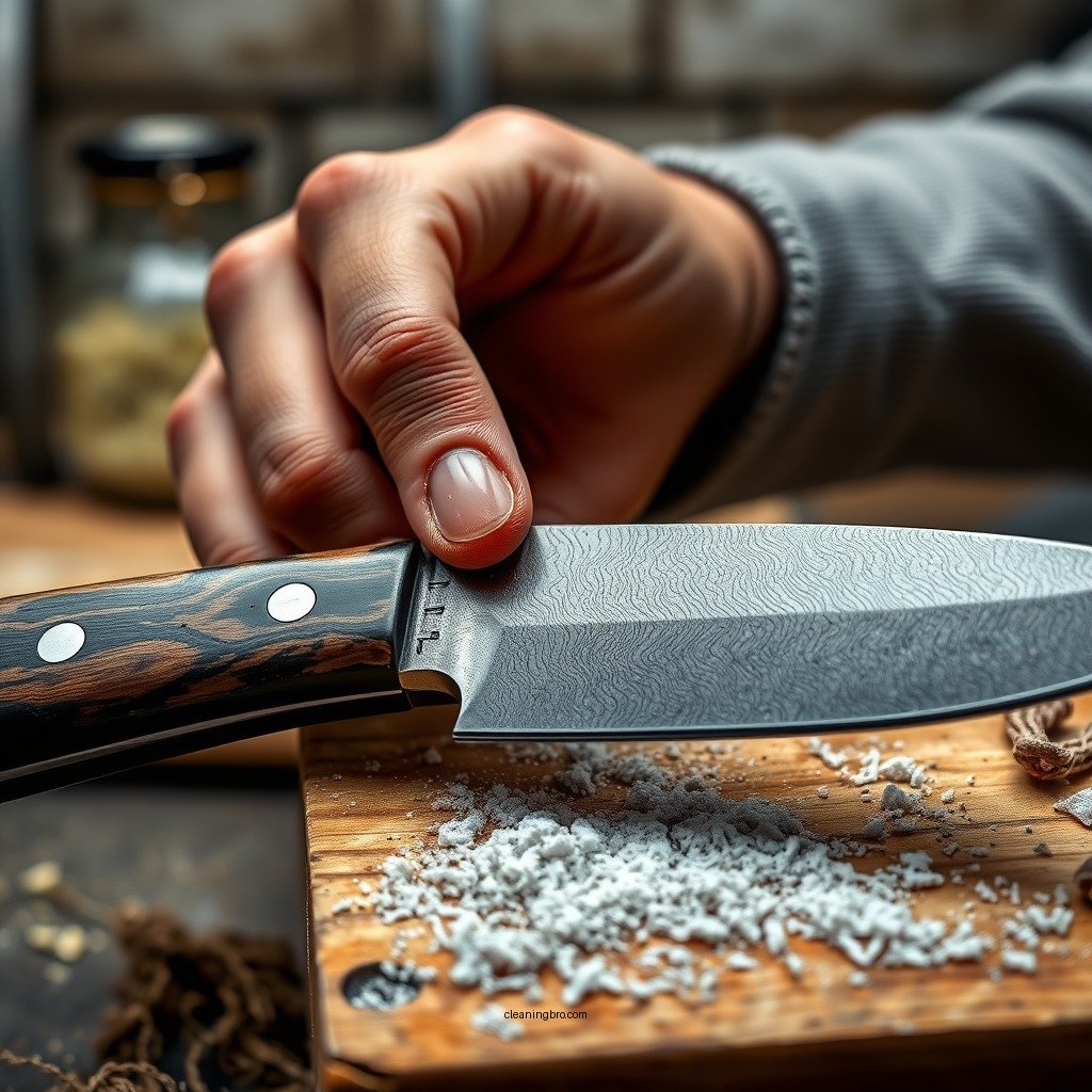 Step-by-Step Cleaning Process - how to clean damascus steel knife