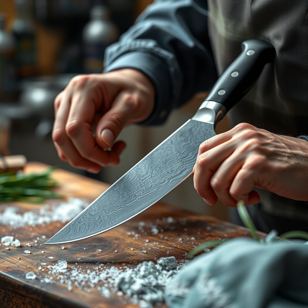 Step-by-Step Cleaning Process - how to clean damascus steel knives