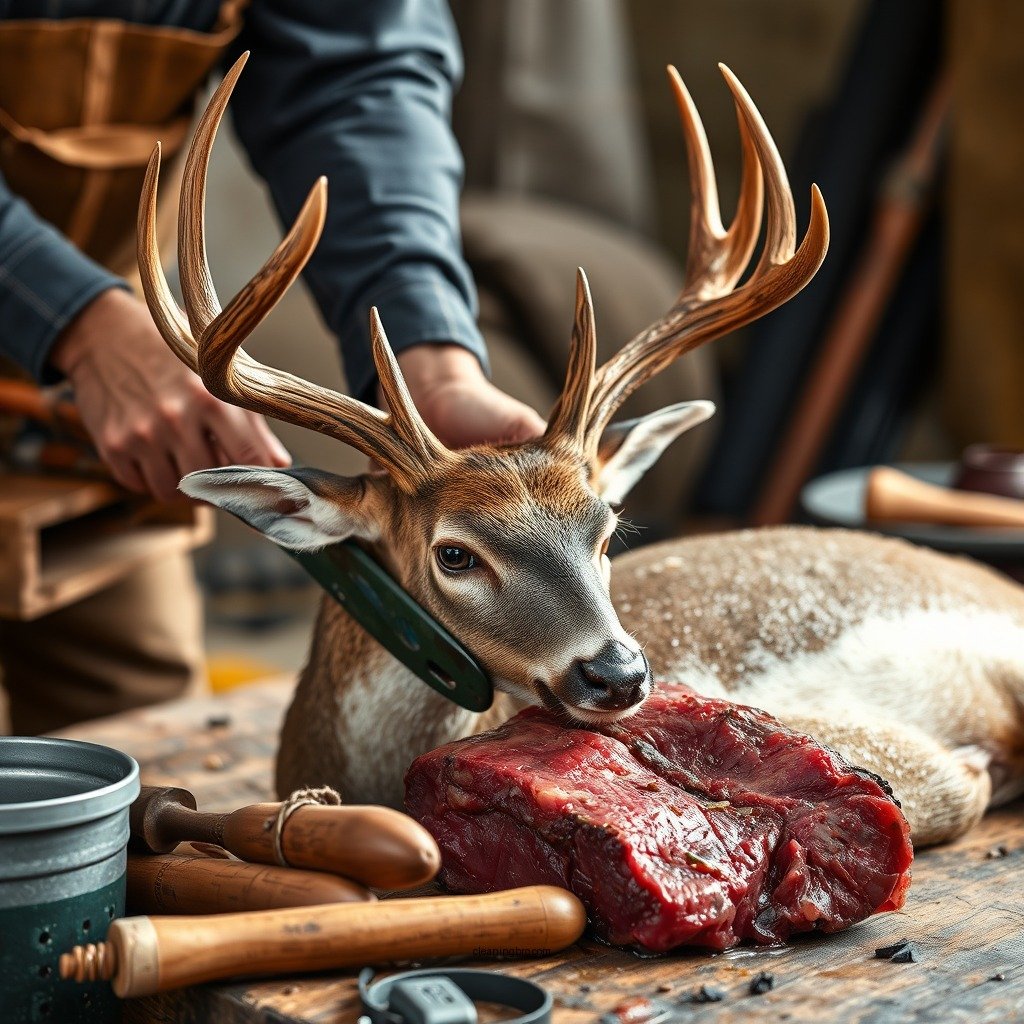 Field Dressing the Deer - how to clean deer meat