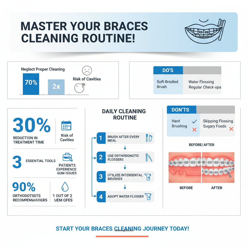 how to clean dental braces - Data Infographic and Statistics