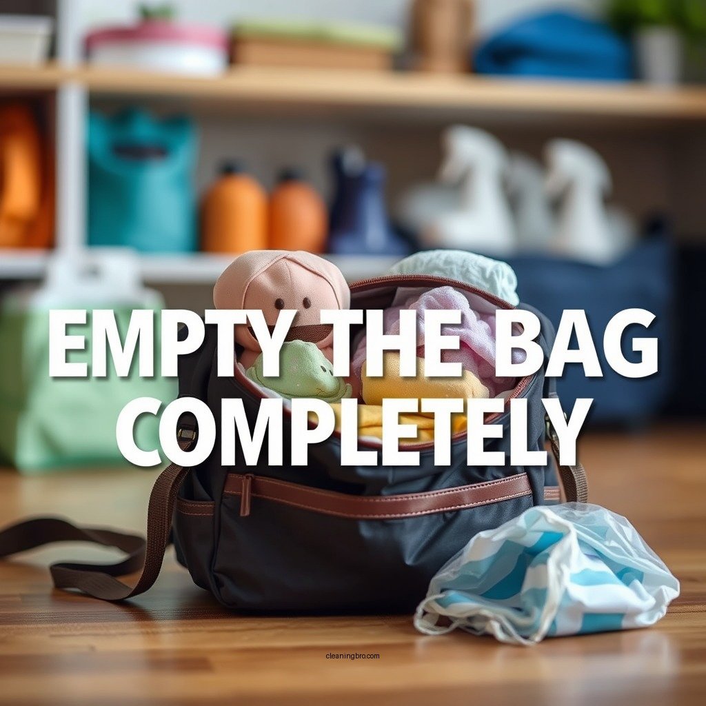 Empty the Bag Completely - how to clean diaper bag