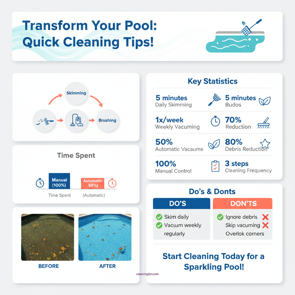 how to clean dirt out of pool - Data Infographic and Statistics