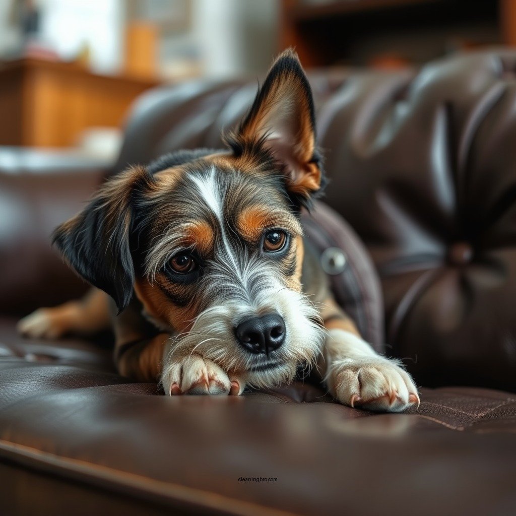 Blotting the Stain - how to clean dog pee from leather couch