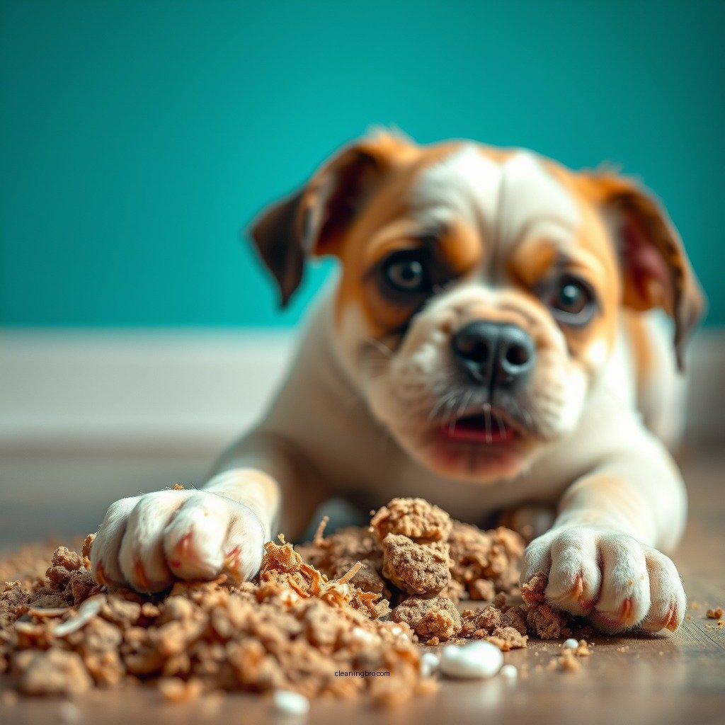 Clean the Area Thoroughly - how to clean dog throw up