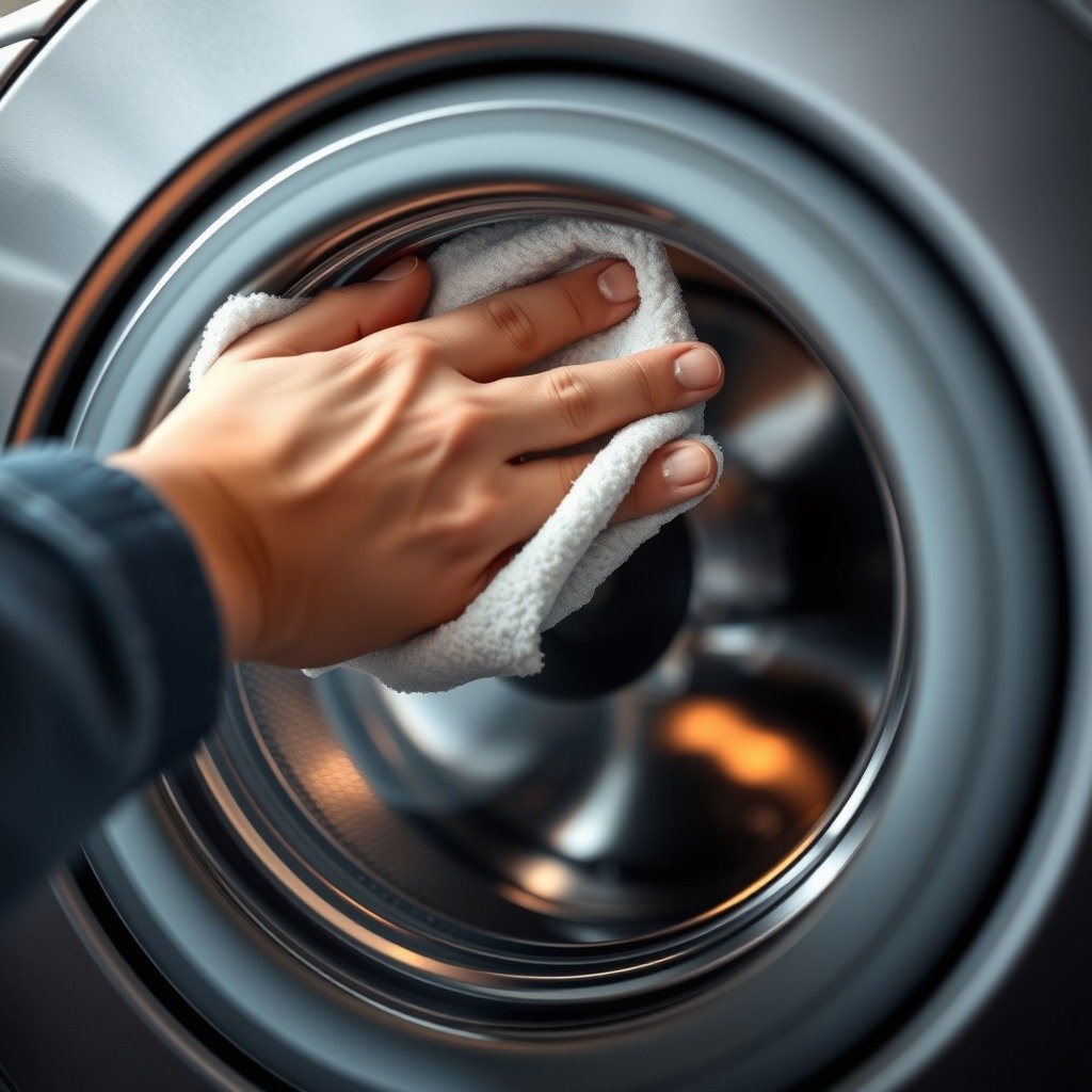 Wiping Down the Door Seal - how to clean electrolux front load washing machine