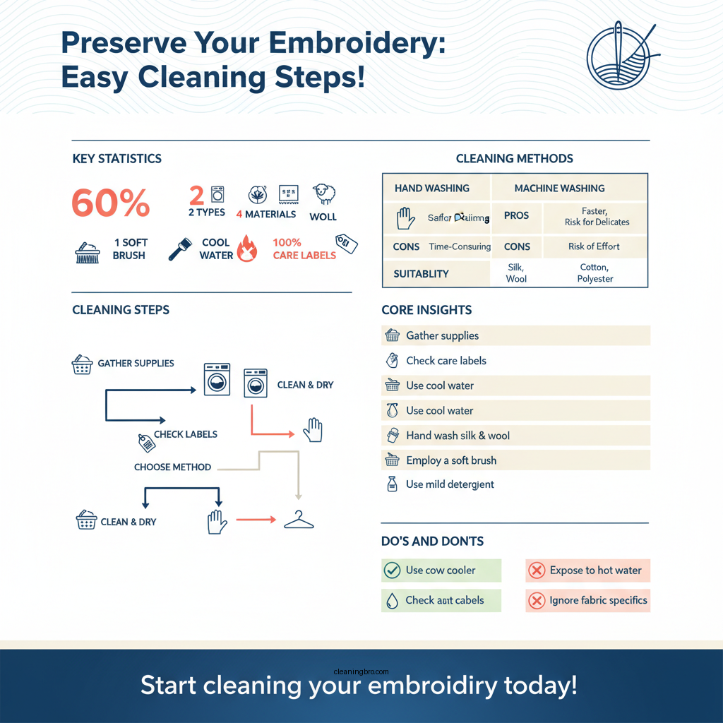 how to clean embroidery - Data Infographic and Statistics