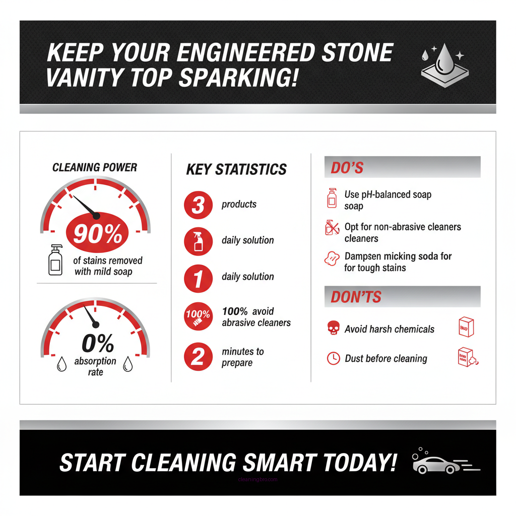 how to clean engineered stone vanity top - Data Infographic and Statistics