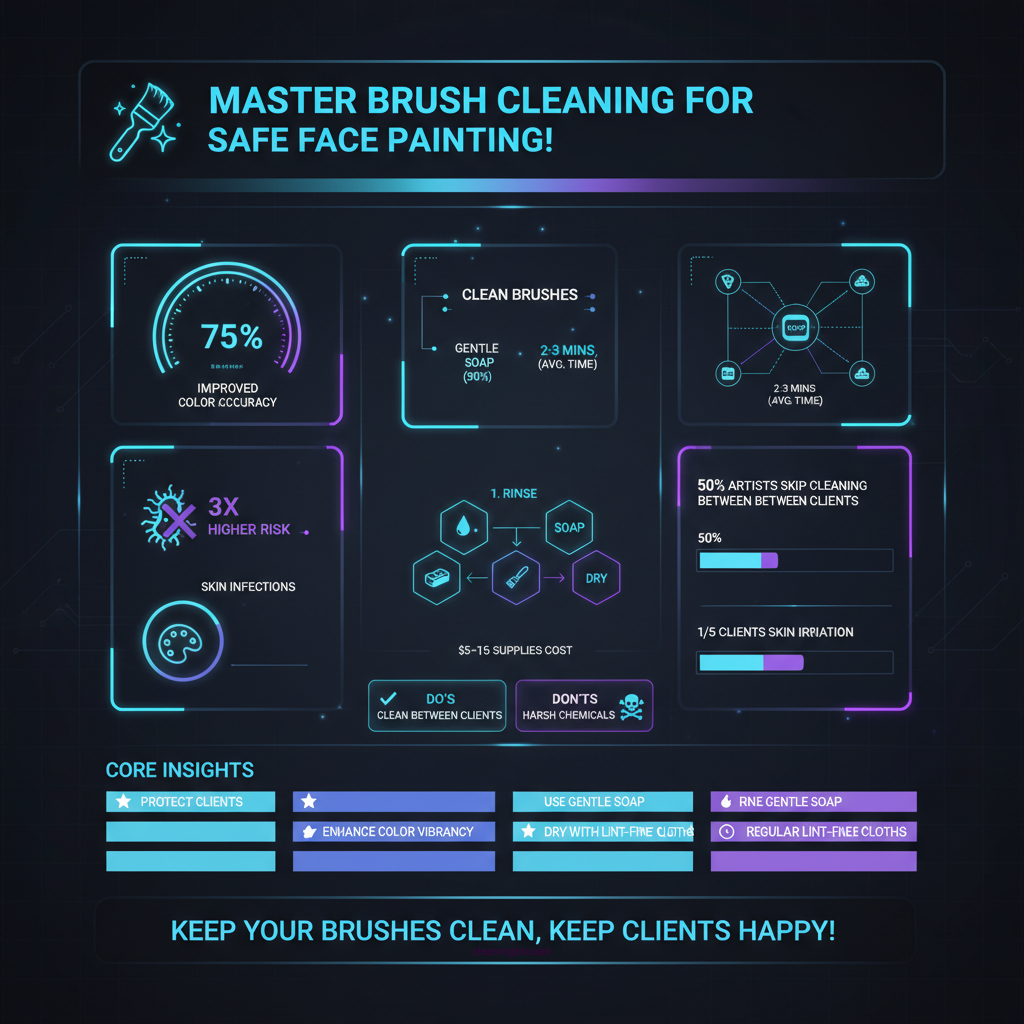how to clean face paint brushes between clients - Data Infographic and Statistics