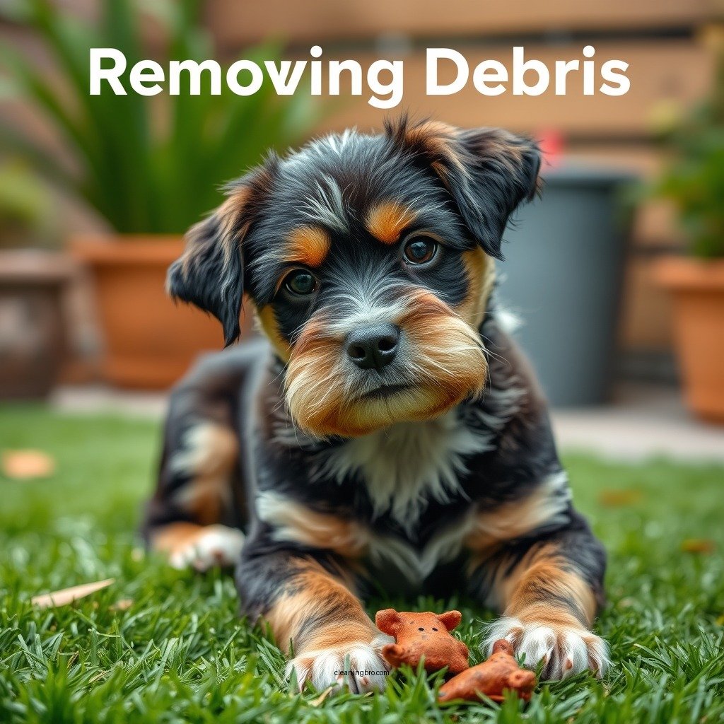 Removing Debris - how to clean fake grass for dogs