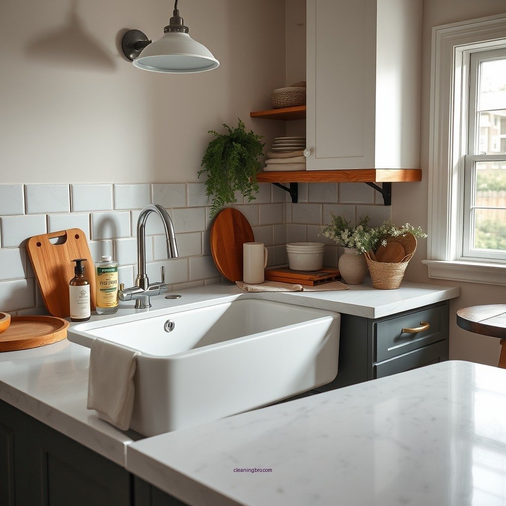 Choosing the Right Cleaning Supplies - how to clean farmhouse sink
