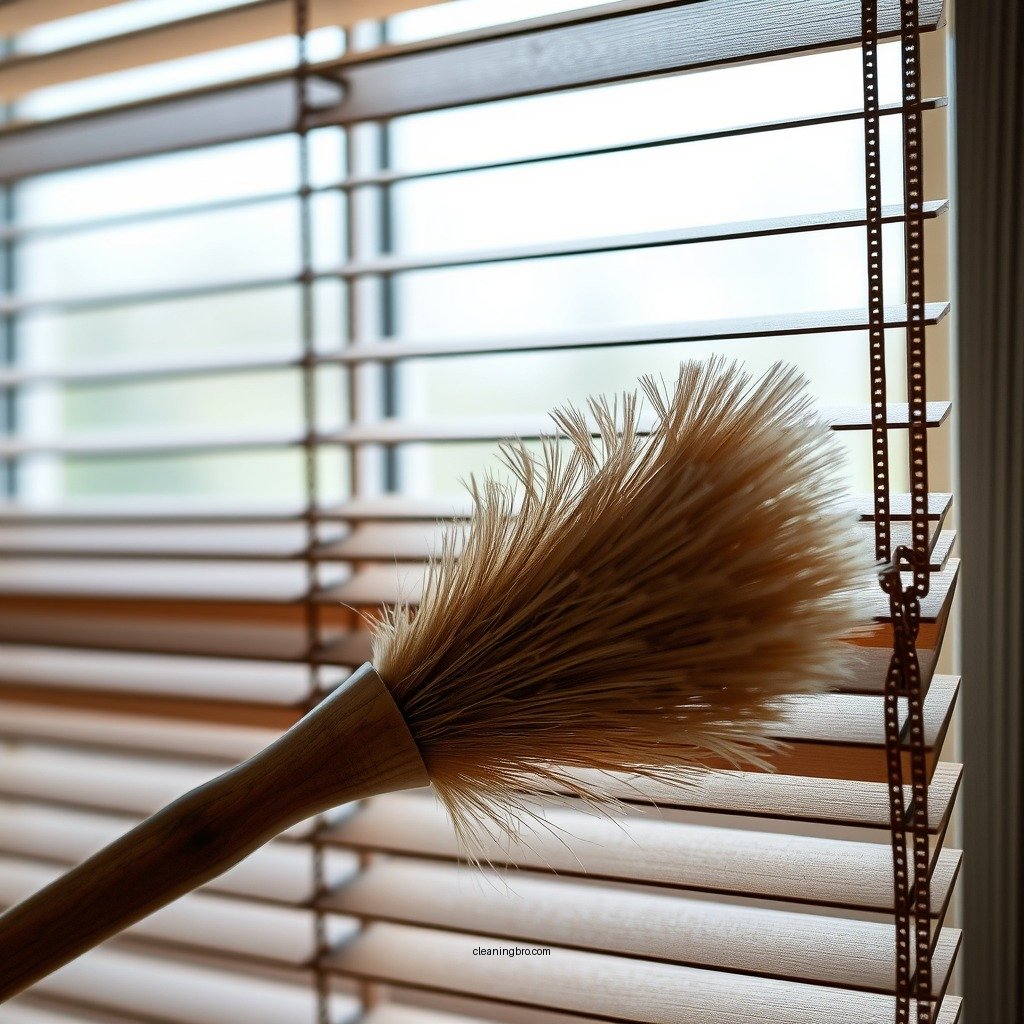 Dusting the Blinds - how to clean faux wooden blinds