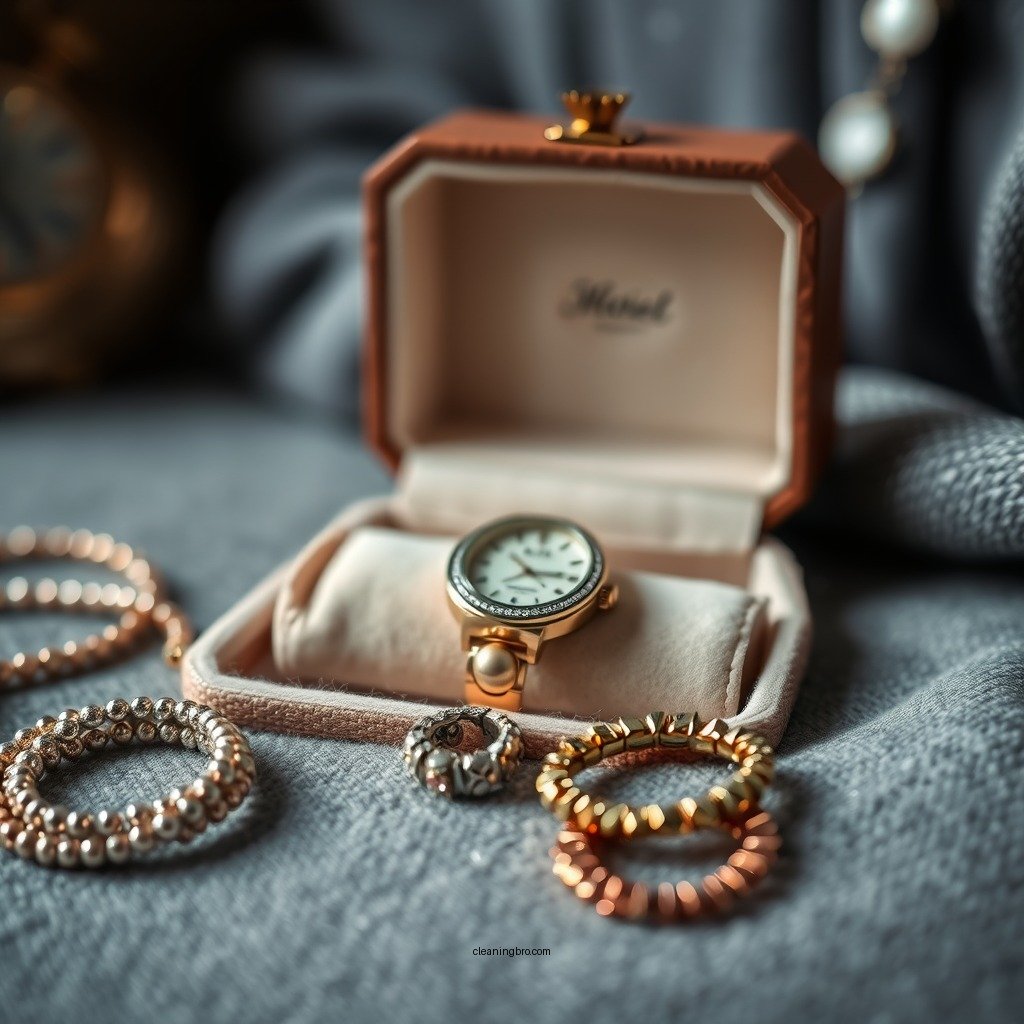 Dusting the Jewelry Box - how to clean felt jewelry box