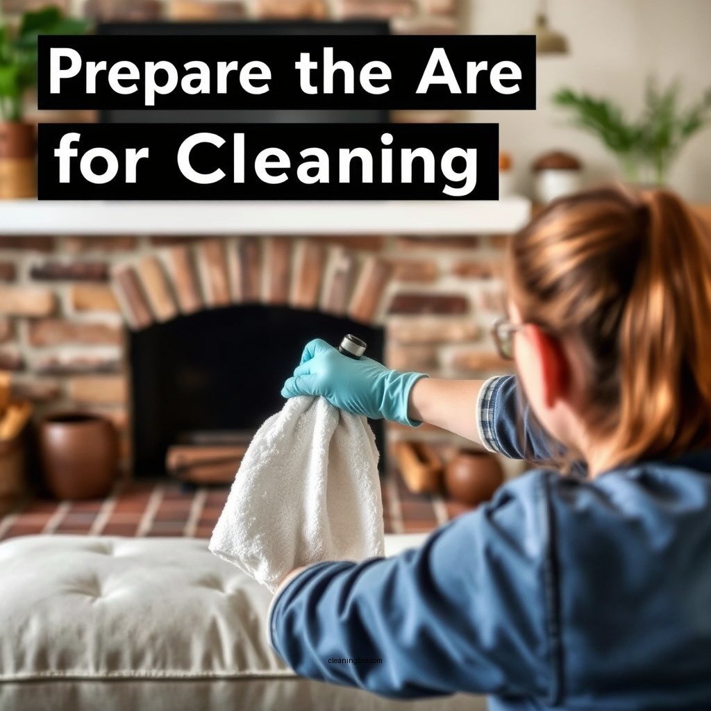 Prepare the Area for Cleaning - how to clean fireplace brick soot