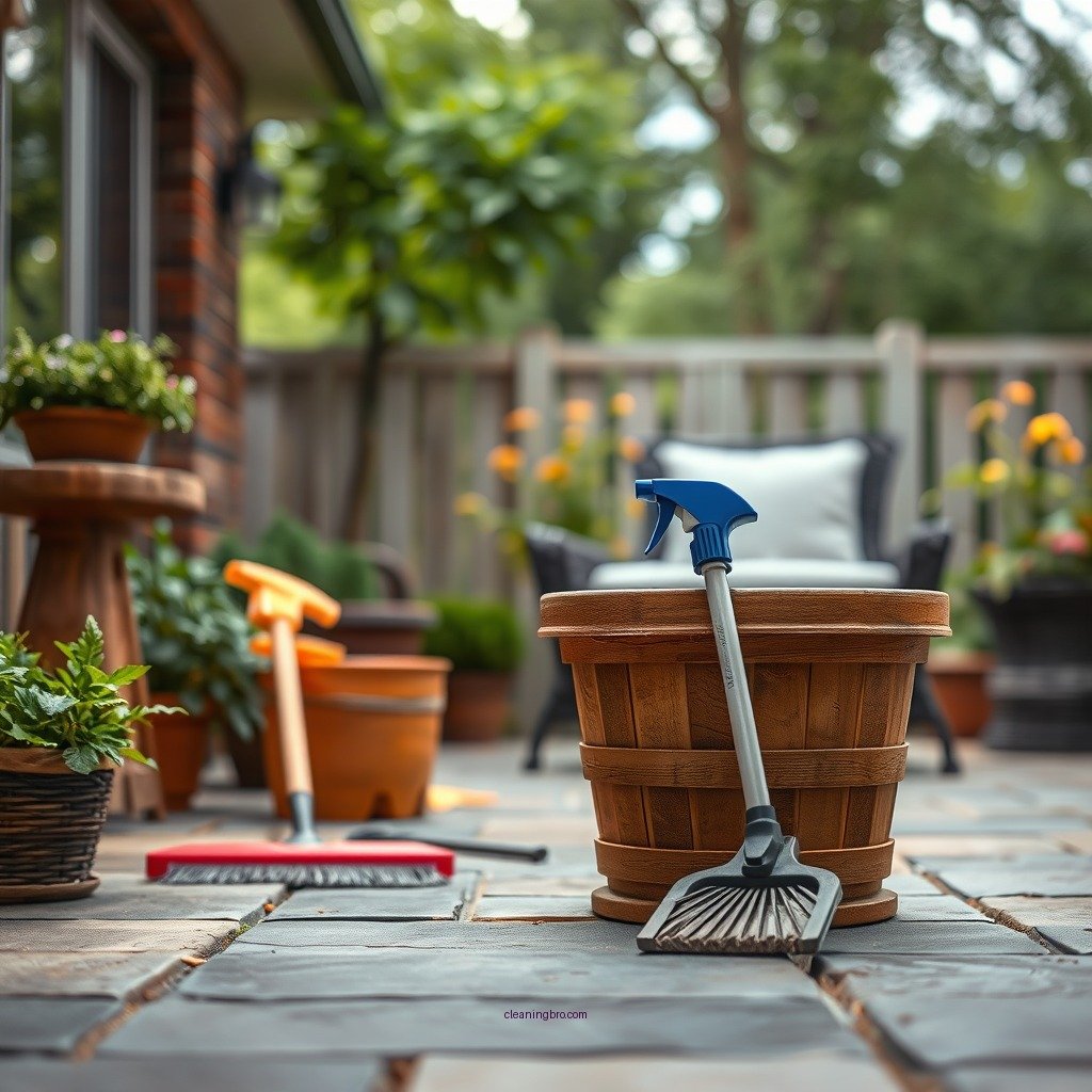 Gather Your Cleaning Supplies - how to clean flagstone patio