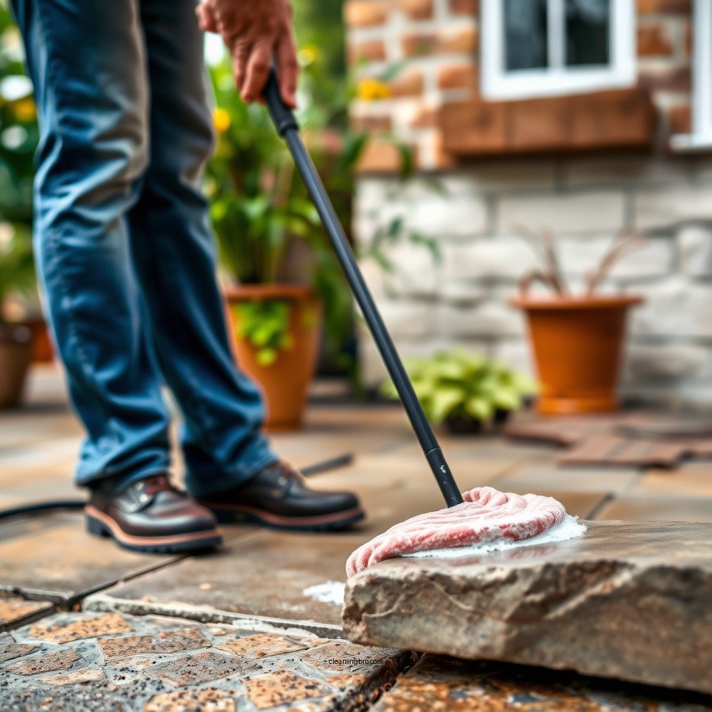 Step-by-Step Cleaning Process - how to clean flagstone