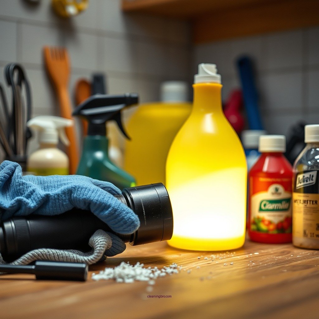 Gathering Cleaning Supplies - how to clean flashlight