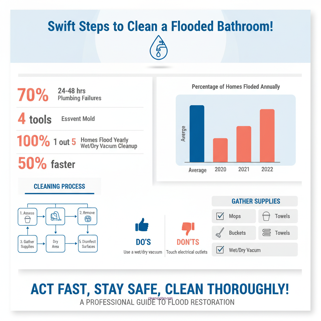 how to clean flooded bathroom - Data Infographic and Statistics