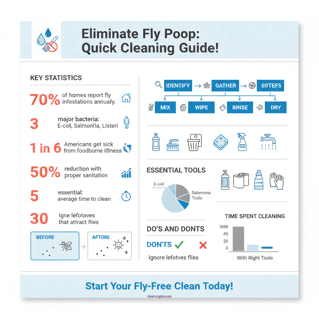 how to clean fly poop - Data Infographic and Statistics