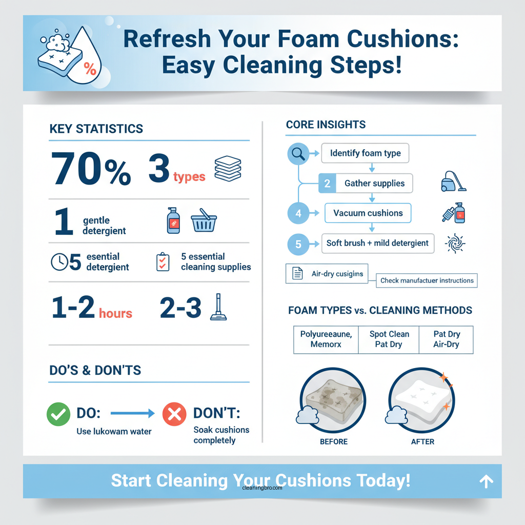 how to clean foam cushion - Data Infographic and Statistics