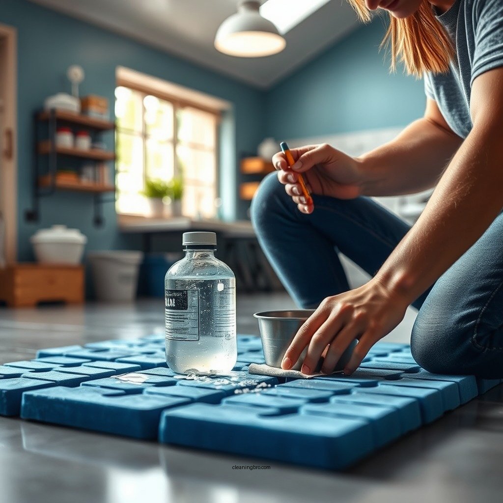Preparing the Cleaning Solution - how to clean foam tiles