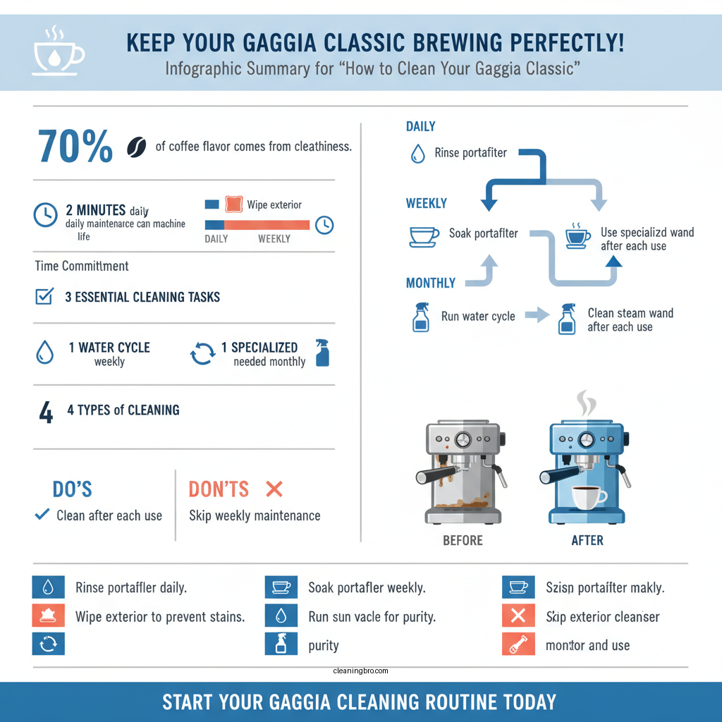 how to clean gaggia classic - Data Infographic and Statistics