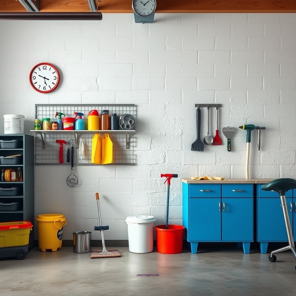 Gather Your Cleaning Supplies - how to clean garage walls