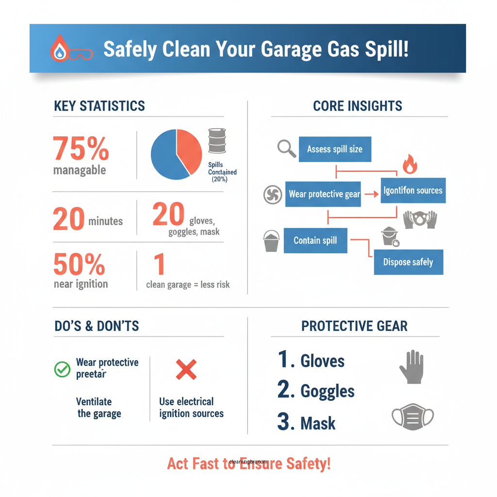 how to clean gas spill in garage - Data Infographic and Statistics