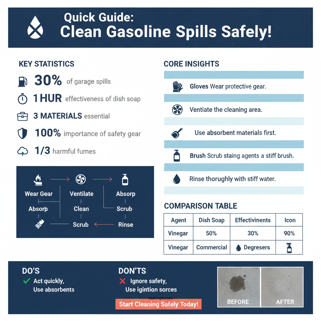 how to clean gasoline off concrete - Data Infographic and Statistics