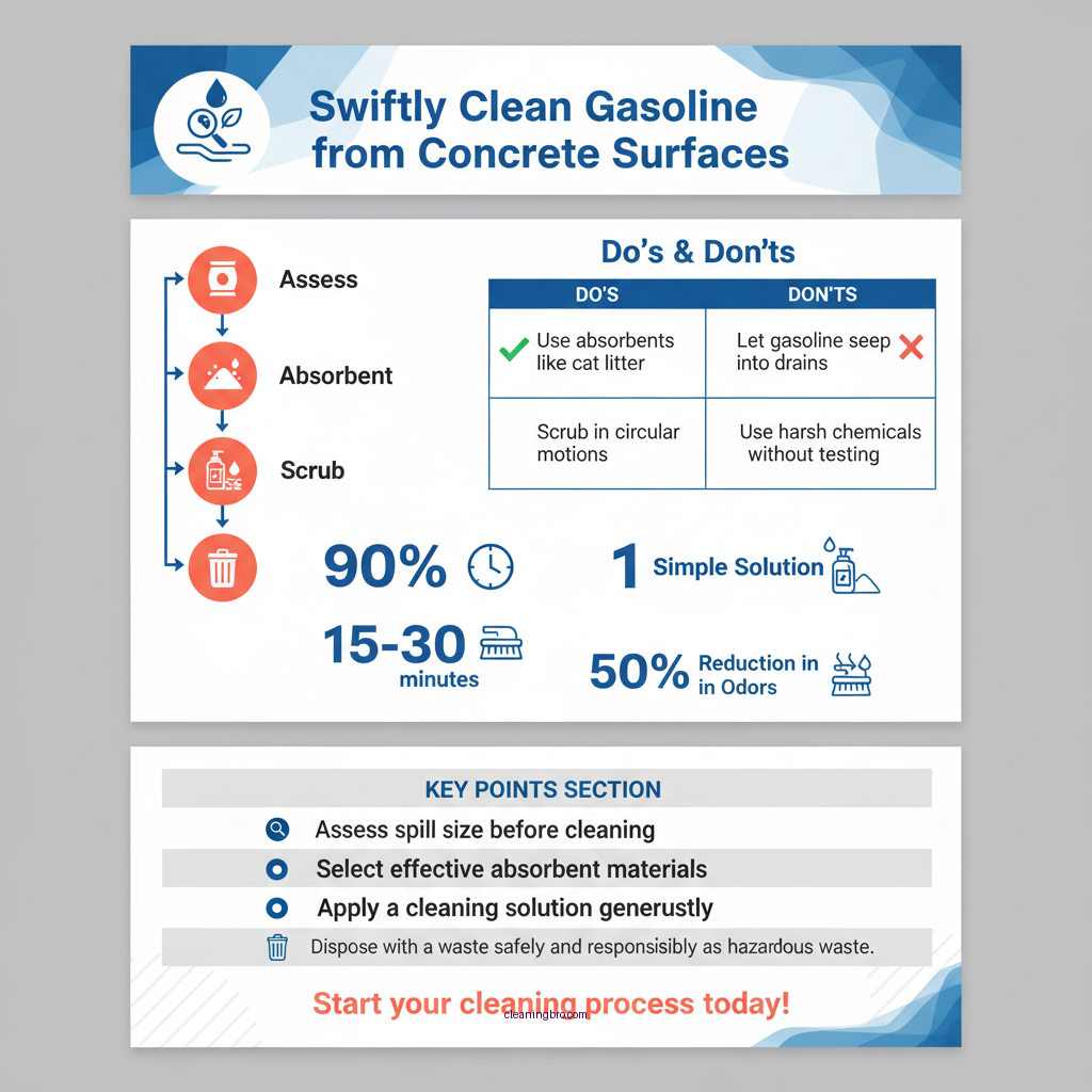how to clean gasoline off of concrete - Data Infographic and Statistics