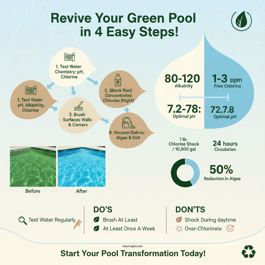 how to clean green pool - Data Infographic and Statistics