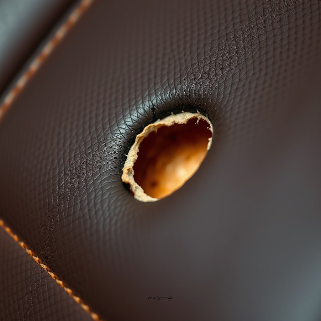 Cleaning the Area Around the Hole - how to clean holes in leather seats