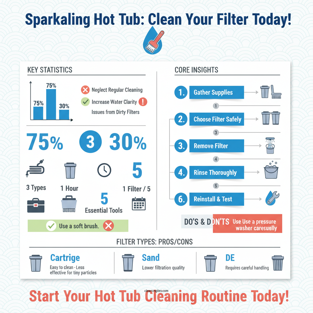 how to clean hot tub filter - Data Infographic and Statistics